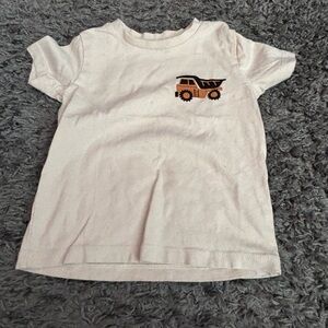 Kids White Tee with Truck Graphic